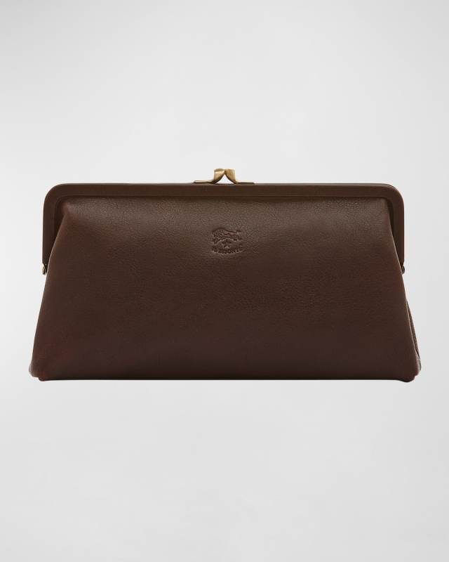 Manuela Vegetable-Tanned Leather Clutch Bag